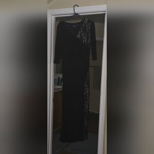 R&M Richards Black One Shoulder Lace Dress